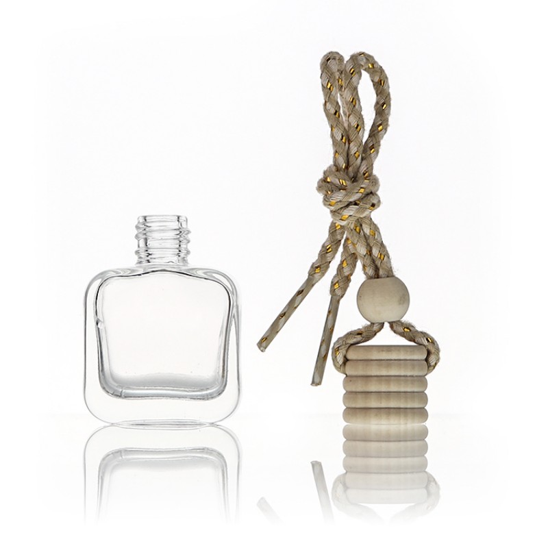China Hotselling 8ml 10ml Clear Rectangle Car Perfume Glass Bottle